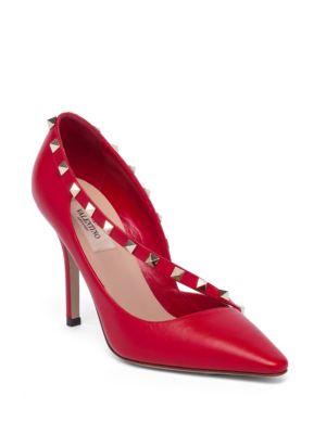 Valentino Rockstud D'orsay Leather Point Toe Pumps