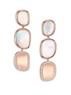 Roberto Coin Mother-of-pearl, Diamond & 18k Rose Gold Drop Earrings