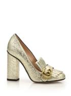 Gucci Marmont Gg Metallic Leather Pumps