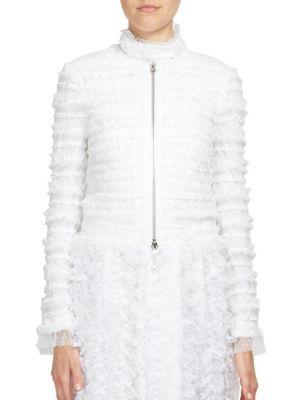 Givenchy Ruched Tulle Zip-front Jacket