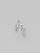 Roberto Coin Diamond & 18k White Gold Hoop Earrings/&frac12