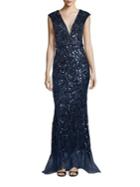 Jovani Sequined Tulle Gown