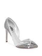 Rene Caovilla Ayers Snake Leather, Crystal & Mesh Point-toe Pumps