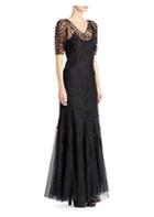 Ralph Lauren Collection Embroidered Floral Evening Gown