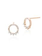 Ef Collection Diamonds & 14k Rose Gold Floating Open Circle Earrings