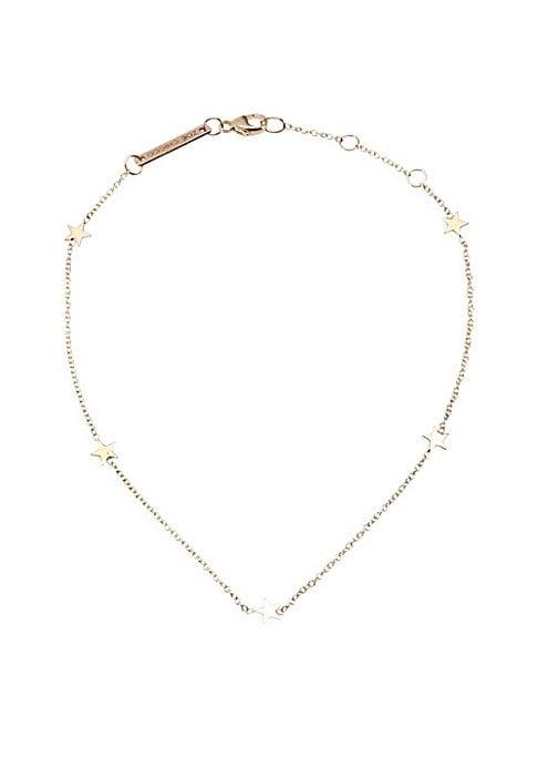Zoe Chicco 14k Yellow Gold Itty Bitty Stars Anklet