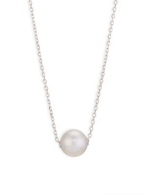 Mikimoto 18k White Gold & Pearl Pendant Neckace