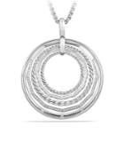 David Yurman Stax Sterling Silver Pendant Necklace With Diamonds
