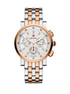 Michele Watches Sport Sail 18 Diamond & Two-tone Stainless Steel Chronograph Bracelet Watch