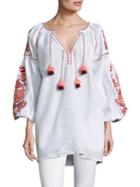 March 11 Embroidered Linen Blouse