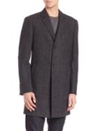 Saks Fifth Avenue Collection Plaid Wool Coat