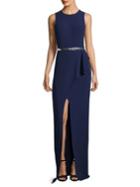 Michael Kors Collection Belted Wool Gown