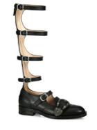 Gucci Gucci Queercore Buckle Leather Gladiator Knee-high Boots