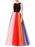 Carolina Herrera Rainbow Tulle Gown