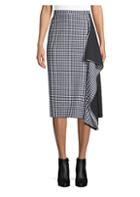 Tibi Gingham Asymmetrical Pencil Skirt