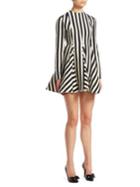 Valentino Striped Fit-and-flare Dress