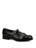 Gucci Queercore Leather Mary Janes Brogue Shoes