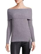 Roi Le Sexy Ribbed Cashmere Off-the-shoulder Pullover