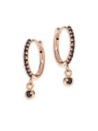 Zoe Chicco Black Diamond & 14k Rose Gold Hoop Earrings