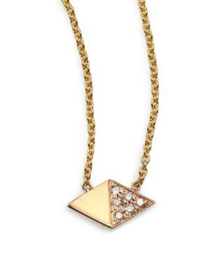 Zoe Chicco Diamond & 14k Yellow Gold Double Triangle Necklace