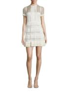 Red Valentino Ruffle Point D'esprit & Lace Dress