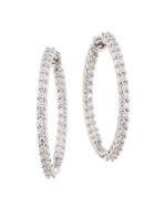 Hearts On Fire Hof Classics 18k White Gold, Round Diamond & Crystal Inside-out Hoop Earrings