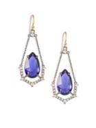 Alexis Bittar Crystal-encrusted Suspended Stone Drop Earring