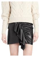 Isabel Marant Nela Leather Ruffle Mini Skirt