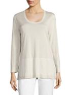 Lafayette 148 New York Slit Scoopneck Sweater