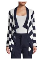 Tse X Sfa Lurex & Cashmere-blend Striped Draped Cardigan