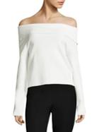 Donna Karan New York Knit Foldover Off-shoulder Sweater