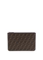 Fendi Ff Embossed Leather Pouch