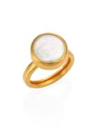 Gurhan Lentil 13mm White Biwa Pearl & 22-24k Yellow Gold Ring
