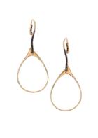 Etho Maria Black Diamond 18k Rose Gold Oval Drop Earrings