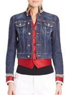 Dsquared2 Lord Distressed Cropped Denim Jacket