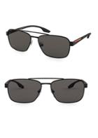 Prada Linea Rossa 59mm Rectangular Sunglasses
