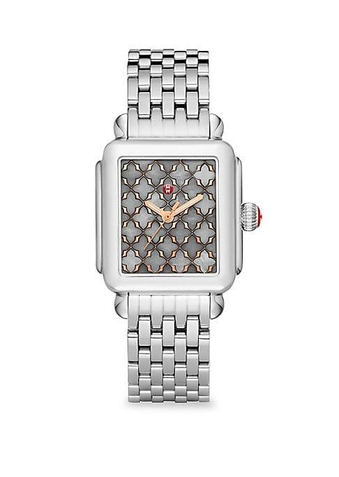 Michele Watches Deco Rose Gold Stainless-steel Mosaic Dial Bracelet Watch