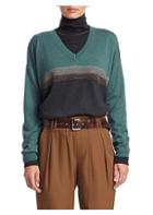 Brunello Cucinelli Two-ply Cashmere V-neck Colorblock Sweater