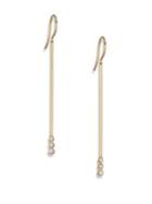 Mizuki Diamond & 14k Yellow Gold Short Bar Drop Earrings