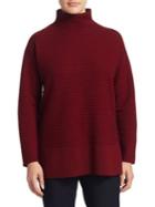 Lafayette 148 New York, Plus Size Ribbed Turtleneck Wool Sweater