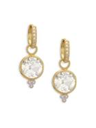 Jude Frances Provence White Topaz, Diamond & 18k Yellow Gold Round Earring Charms