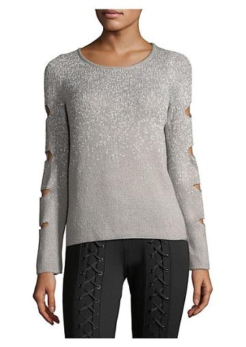 Scripted Slash Sleeve Pullover