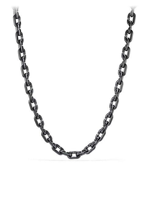 David Yurman Chain Link & Black Titanium Narrow Necklace
