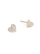Hueb Hearts Diamond & 18k Rose Gold Stud Earrings
