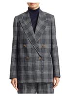 Acne Studios Double-breasted Plaid Wool Jacket