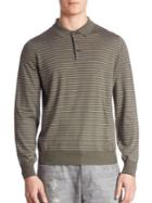 Brunello Cucinelli Slim-fit Striped Long Sleeve Polo