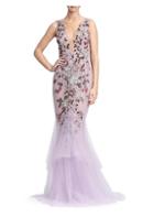 Marchesa Embellished Tulle Mermaid Gown