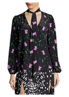 Rixo Moss Silk Floral Blouse