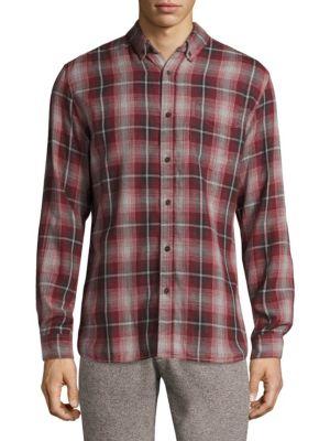 Surfsidesupply Plaid Cotton Casual Button-down Shirt