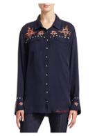 Cinq A Sept Lexi Embroidered Studded Blouse